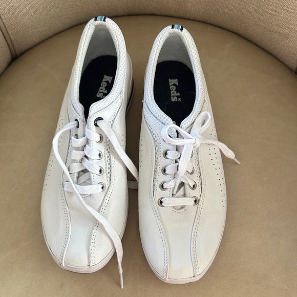 Keds Women's Tennis Casual Sneakers - Leather - Arch support- White 7.5 - Picture 1 of 7